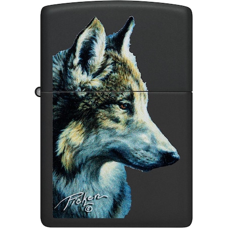 Zippo 2024 Zippo Linda Picken Wolf, Black Matte,  ZIP-48598